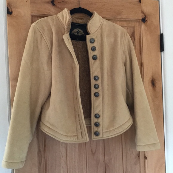 SOLD Faux suede Sherpa lined County Clothing jacket Sz M - Picture 4 of 14